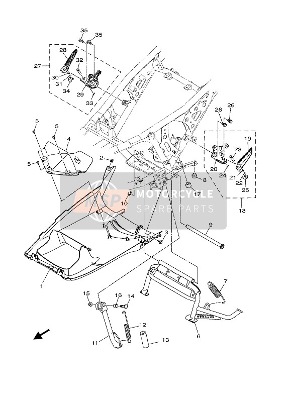 Yamaha XMAX 300 ABS TECH MAX 2020 STÄNDER & FUSSRASTE für ein 2020 Yamaha XMAX 300 ABS TECH MAX